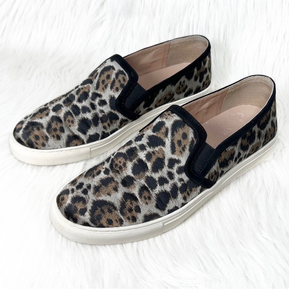 Antonio Melani Metallic Leopard Silver Black Brown Low Top Slip On Sneakers - Picture 7 of 13